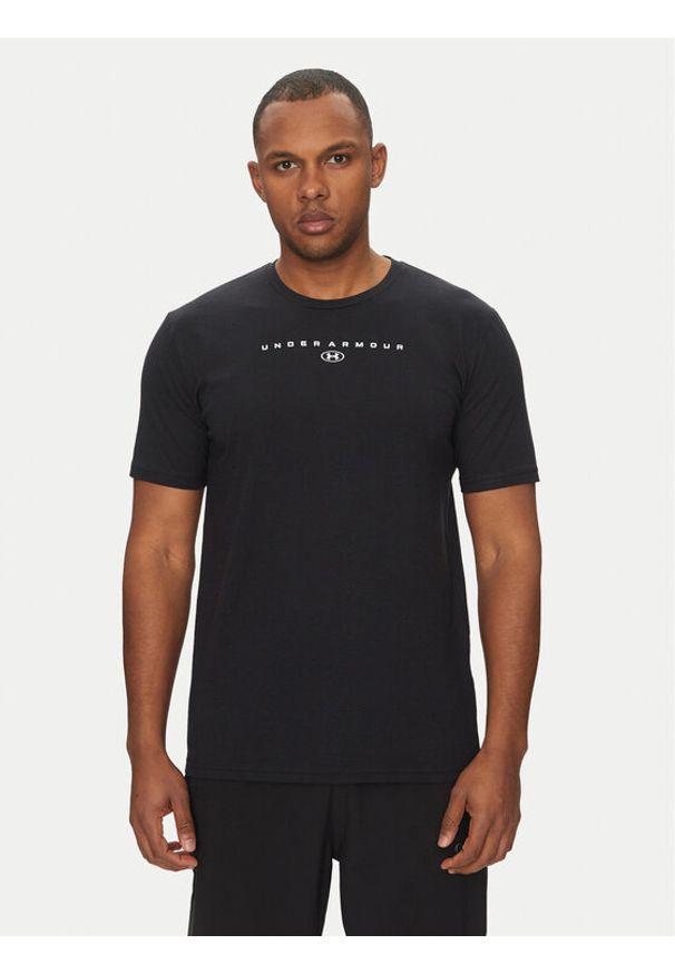 Under Armour T-Shirt Stacked Logo SS 6000211 Czarny Loose Fit. Kolor: czarny. Materiał: bawełna