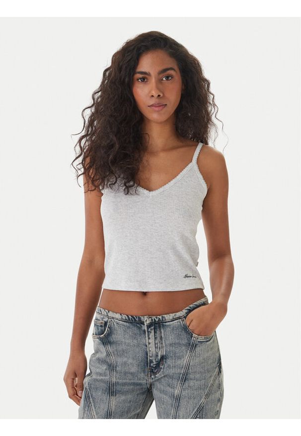 Guess Jeans Top W6GPB5 KG372 Szary Regular Fit. Kolor: szary. Materiał: syntetyk