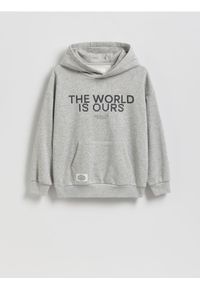 Reserved - Bluza z kapturem - jasnoszary. Typ kołnierza: kaptur. Kolor: szary. Materiał: bawełna, dzianina