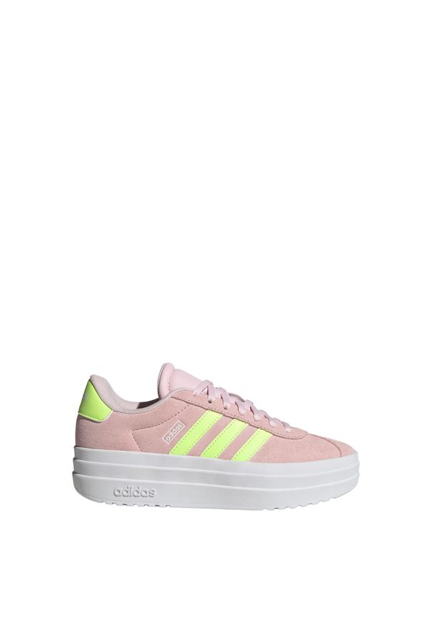 Adidas - Buty VL Court Bold Lifestyle Kids. Kolor: wielokolorowy, zielony, różowy, żółty, biały. Sport: turystyka piesza