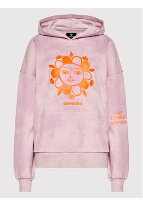 Converse Bluza History Month 10024265-A02 Różowy Oversize. Kolor: różowy. Materiał: bawełna