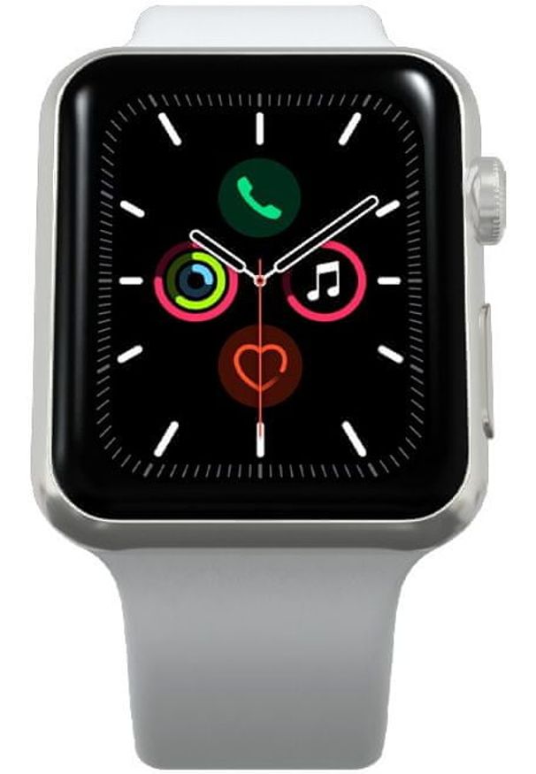 Apple Refurbished smartwatch Watch Series 5, 44mm Silver Aluminium Case with White Sport Band (Renewd). Rodzaj zegarka: smartwatch. Kolor: biały, srebrny, wielokolorowy. Styl: sportowy