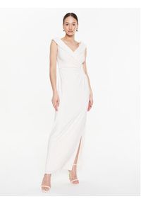 Lauren Ralph Lauren Sukienka wieczorowa 253863940001 Écru Slim Fit. Materiał: syntetyk. Styl: wizytowy