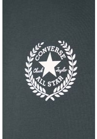 Converse t-shirt bawełniany kolor zielony z nadrukiem. Kolor: zielony. Materiał: bawełna. Długość rękawa: krótki rękaw. Długość: krótkie. Wzór: nadruk. Styl: klasyczny #3