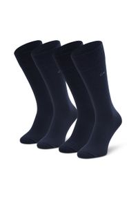 Zestaw 2 par wysokich skarpet męskich Calvin Klein 701218631 Navy 003. Kolor: niebieski. Materiał: materiał #1