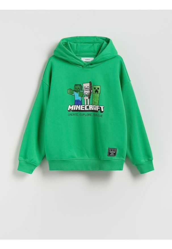 Reserved - Bluza Minecraft - zielony. Kolor: zielony. Materiał: dzianina, bawełna