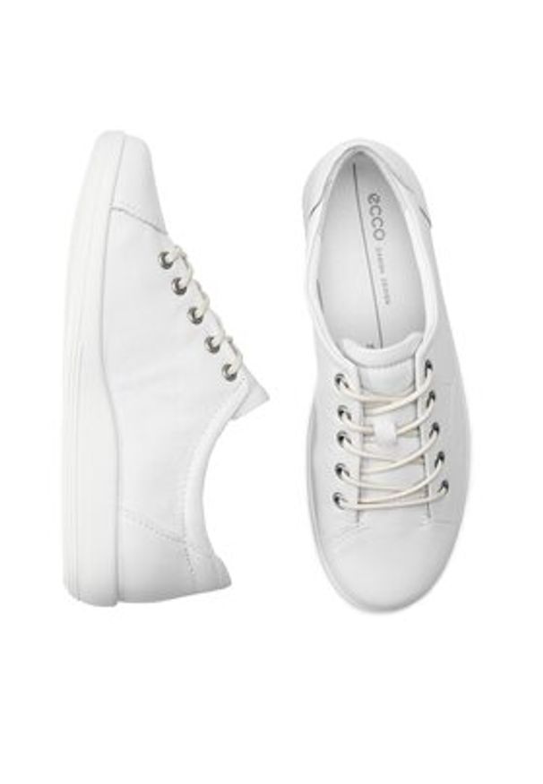 ecco - ECCO Sneakersy Soft 2.0 20650301007 Biały. Kolor: biały. Materiał: skóra