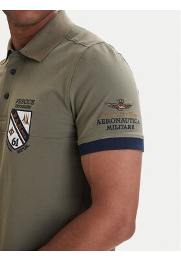 Aeronautica Militare Polo 261PO1915UP00191 Zielony Regular Fit. Typ kołnierza: polo. Kolor: zielony. Materiał: bawełna