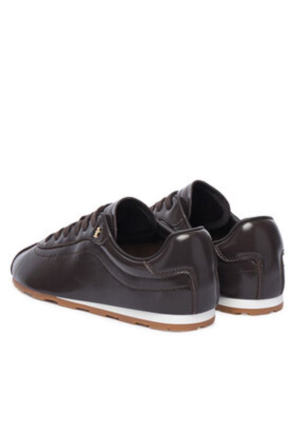 TOMMY HILFIGER - Tommy Hilfiger Sneakersy Bella Sneaker Leather FW0FW09495 Brązowy. Kolor: brązowy. Materiał: skóra
