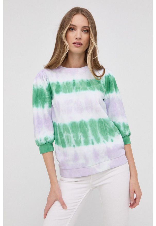 Silvian Heach bluza bawełniana damska kolor fioletowy wzorzysta. Okazja: na co dzień. Kolor: fioletowy. Materiał: bawełna. Styl: casual