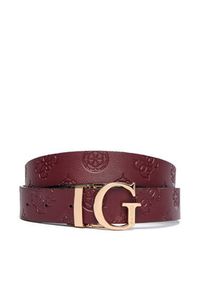 Guess Pasek Damski BW7861 P3430 Bordowy. Kolor: czerwony. Materiał: skóra #4