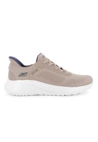 skechers - Kapcie SKECHERS SLIP-INS BOBS SQUAD CHAOS Brązowy. Kolor: brązowy. Materiał: tkanina