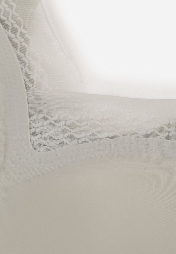 Born2be - Szary Biustonosz Sportowy z Siateczką i Usztywnionymi Miseczkami Zerirae. Kolor: szary. Materiał: dresówka. Rodzaj stanika: wyciągane miseczki