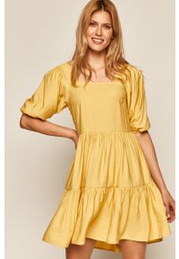 medicine - Medicine - Sukienka Summer Garden. Kolor: żółty. Długość rękawa: krótki rękaw. Typ sukienki: rozkloszowane #6