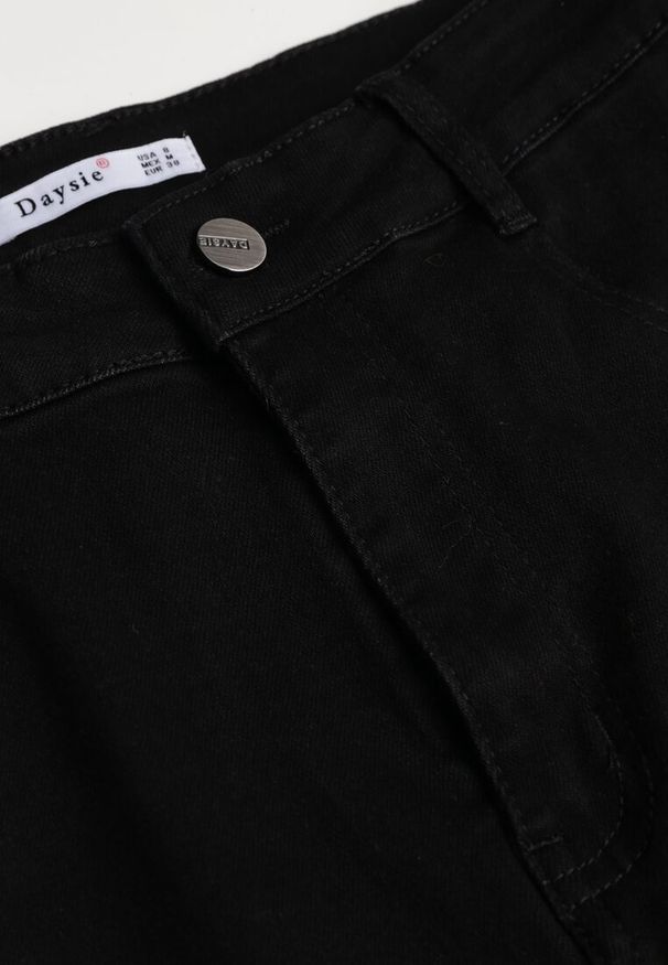 Renee - Czarne Jeansy High Waist z Szeroką Nogawką Riloresa. Okazja: na co dzień, na spacer. Stan: podwyższony. Kolor: czarny. Styl: klasyczny, casual, wizytowy