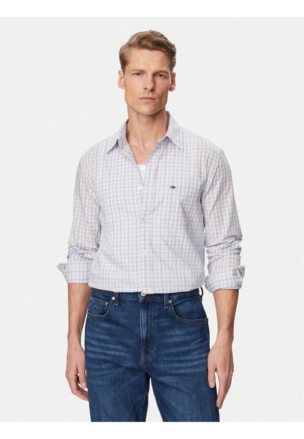 Tommy Jeans Koszula DM0DM22791 Niebieski jasny Regular Fit. Kolor: niebieski. Materiał: bawełna