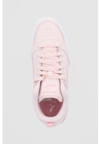 Puma Buty skórzane Skye Demi kolor różowy na platformie. Nosek buta: okrągły. Zapięcie: sznurówki. Kolor: różowy. Materiał: skóra. Obcas: na platformie #3