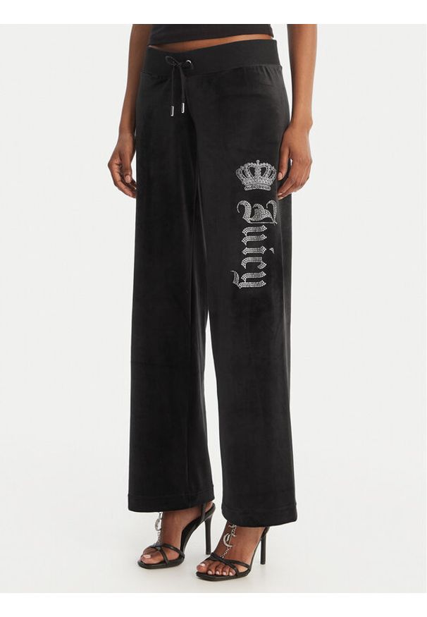 Juicy Couture Spodnie dresowe Gothic Crown JCBBJ126806 Czarny Straight Leg. Kolor: czarny. Materiał: syntetyk