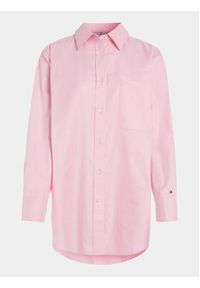 TOMMY HILFIGER - Tommy Hilfiger Koszula WW0WW38968 Różowy Oversize. Kolor: różowy. Materiał: bawełna #5