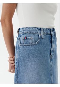 TOMMY HILFIGER - Tommy Hilfiger Spódnica jeansowa WW0WW45501 Niebieski Regular Fit. Kolor: niebieski. Materiał: bawełna #5