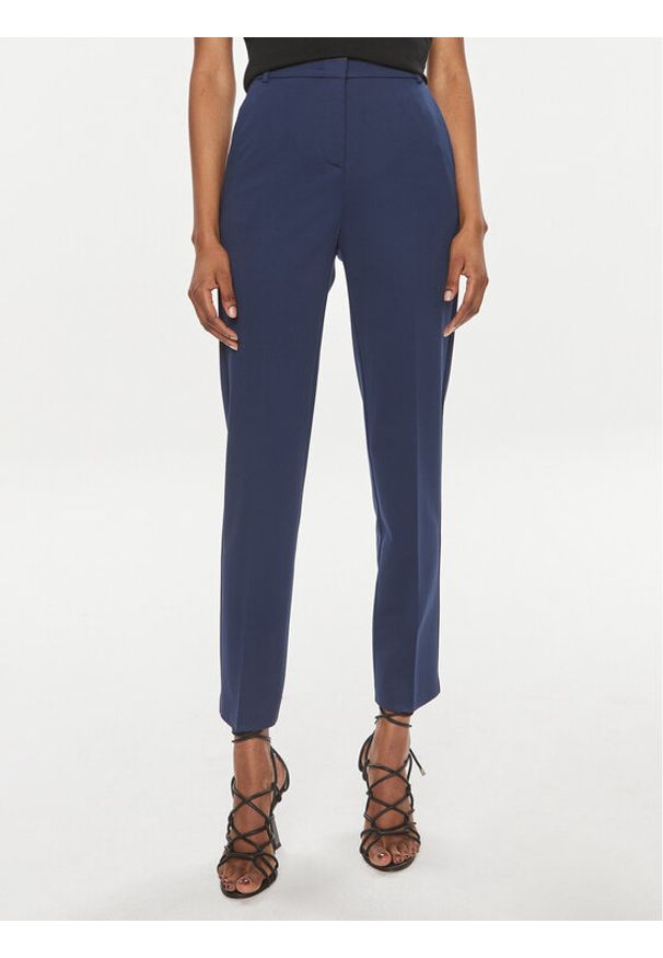 Pinko Spodnie materiałowe Bello 100155 A1L4 Granatowy Regular Fit. Kolor: niebieski. Materiał: wiskoza