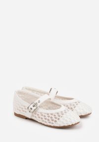Born2be - Białe Balerinki z Plecionką z Rafii Tessandra. Zapięcie: sprzączka. Kolor: biały. Styl: elegancki #6