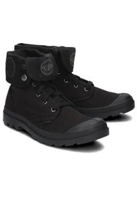 Buty do chodzenia męskie Palladium Baggy. Wysokość cholewki: za kostkę. Zapięcie: sznurówki. Kolor: czarny. Materiał: guma, materiał, tkanina, syntetyk. Szerokość cholewki: normalna. Sport: turystyka piesza