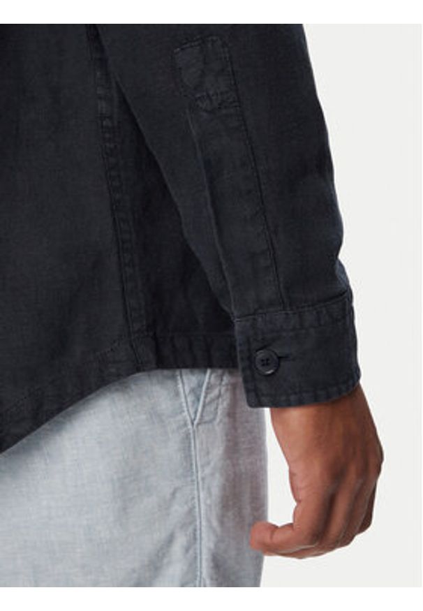 BOSS Koszula Locky 50558928 Granatowy Regular Fit. Kolor: niebieski. Materiał: len