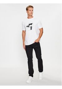 Karl Lagerfeld - KARL LAGERFELD T-Shirt 755061 534241 Biały Regular Fit. Typ kołnierza: dekolt w karo. Kolor: biały. Materiał: bawełna #3