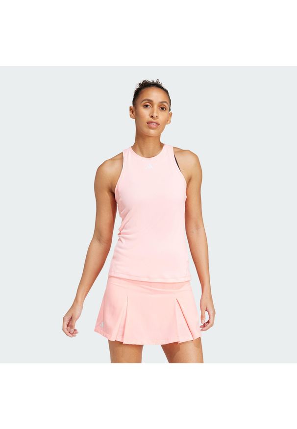 Adidas - Koszulka na ramiączka Club Tennis. Kolor: różowy. Materiał: materiał. Długość rękawa: na ramiączkach