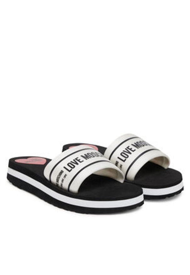 Love Moschino - LOVE MOSCHINO Klapki JA28334G0MIX6100 Biały. Kolor: biały. Materiał: materiał