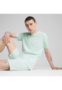 Puma - Koszulka Essentials Elevated Structured PUMA Peaceful Blue. Kolor: niebieski. Wzór: haft. Sport: fitness