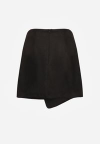 Renee - Czarna Trapezowa Spódnica o Kopertowym Kroju z Guzikami Ilaraeth. Okazja: na co dzień. Kolor: czarny. Styl: casual, elegancki, klasyczny #3