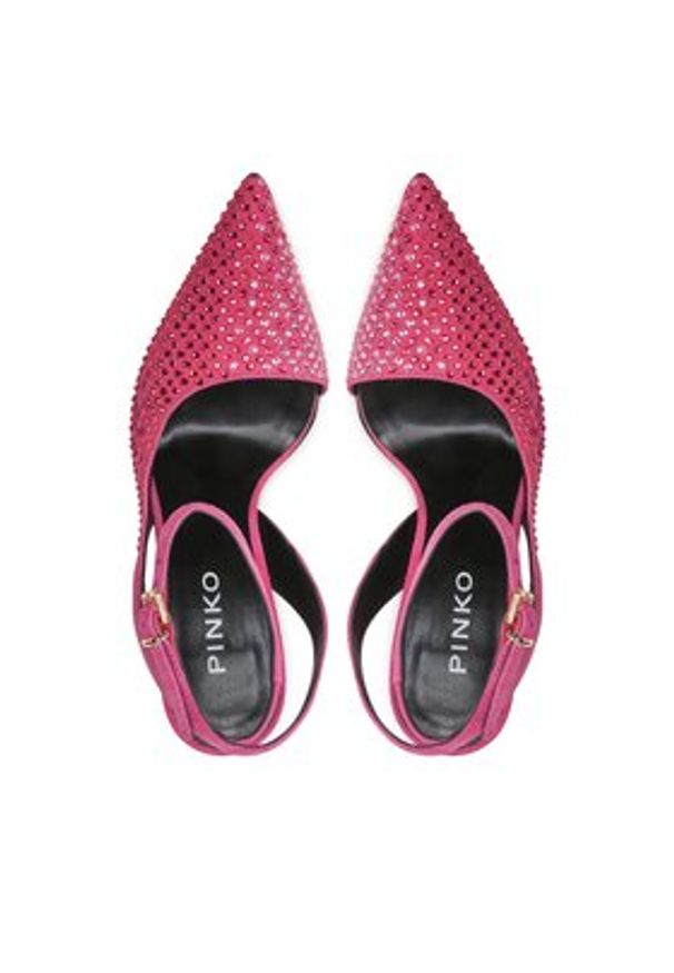 Pinko - PINKO Sandały Lisette Slingback PE 23 BLKS1 100566 A0N6 Różowy. Kolor: różowy. Materiał: skóra, zamsz