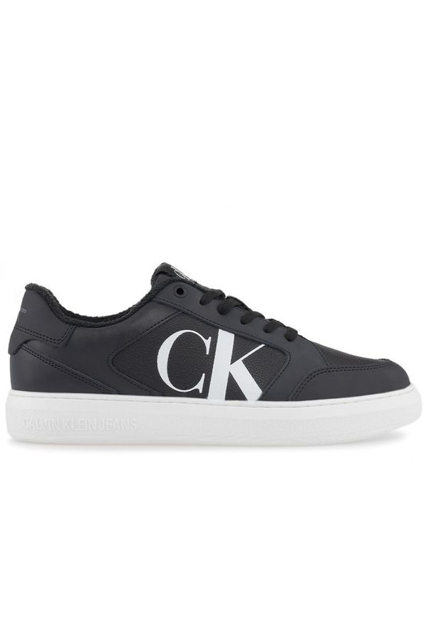 Buty Calvin Klein Casual Cupsole Lth-Pu Mono YM0YM00573-0GJ - czarne. Okazja: na co dzień. Kolor: czarny. Materiał: guma, skóra, syntetyk, materiał, futro. Szerokość cholewki: normalna