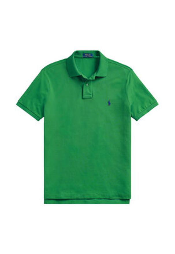 Polo Ralph Lauren Polo 710782592017 Zielony Custom Slim Fit. Typ kołnierza: polo. Kolor: zielony. Materiał: bawełna