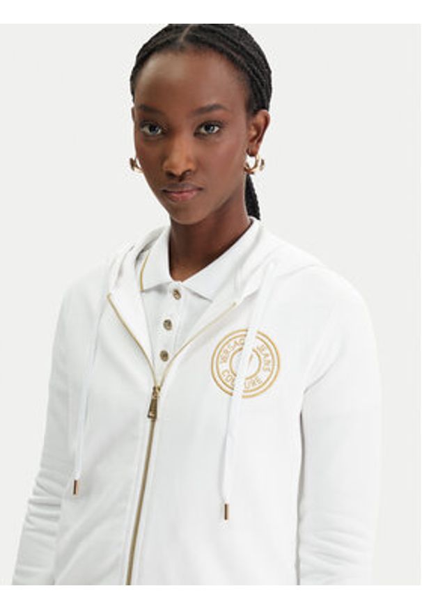 Versace Jeans Couture Bluza 80HAIT02 CF01T Biały Regular Fit. Typ kołnierza: kołnierzyk włoski. Kolor: biały. Materiał: bawełna