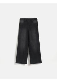 Reserved - Elastyczne jeansy wide leg - czarny. Kolor: czarny