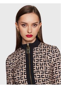 Elisabetta Franchi Sukienka koktajlowa AB-339-31E2-V460 Beżowy Slim Fit. Kolor: beżowy. Materiał: syntetyk. Styl: wizytowy #3