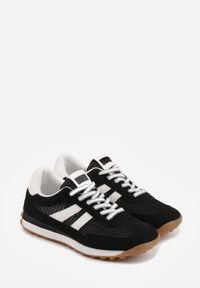 Born2be - Czarne Casualowe Sneakersy z Siateczkowymi Wstawkami Kassadina. Okazja: na co dzień. Kolor: czarny. Materiał: jeans #7