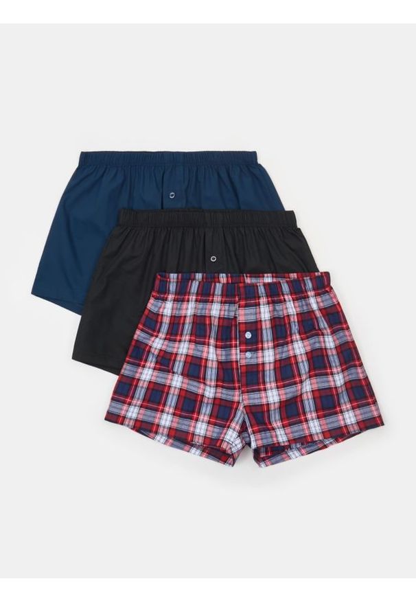 Sinsay - Bawełniane bokserki loose 3 pack - wielobarwny. Materiał: bawełna