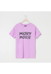 Sinsay - Koszulka oversize Myszka Miki - Fioletowy. Kolor: fioletowy