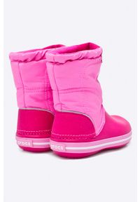 Crocs - Śniegowce dziecięce. Nosek buta: okrągły. Kolor: różowy. Materiał: syntetyk, materiał. Szerokość cholewki: normalna. Sezon: zima #3