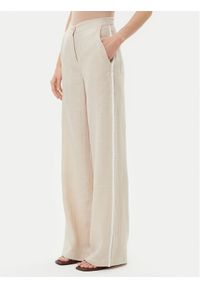 ICONA Spodnie materiałowe RP5LE005 Beżowy Relaxed Fit. Kolor: beżowy. Materiał: len