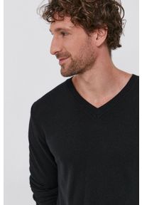 Sisley Sweter męski kolor czarny. Okazja: na co dzień. Kolor: czarny. Długość rękawa: długi rękaw. Długość: długie. Styl: casual #5