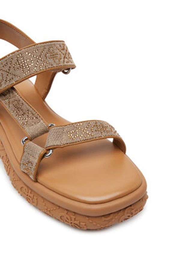 Guess Sandały FLJLD2 FAL03 Brązowy. Kolor: brązowy. Materiał: materiał