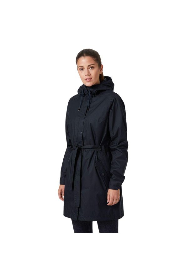 Płaszcz damski Helly Hansen Lyness II. Kolor: niebieski. Materiał: syntetyk. Sport: turystyka piesza