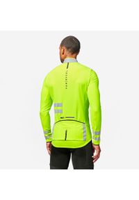 VAN RYSEL - Bluza rowerowa Triban RC500 długi rękaw EN17353. Kolor: żółty. Materiał: polar, materiał. Długość rękawa: długi rękaw. Długość: długie. Sport: kolarstwo, wspinaczka