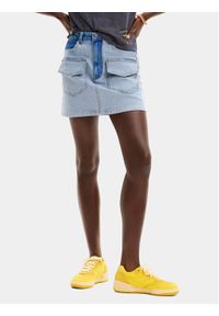 Desigual Spódnica jeansowa Rimini 24SWFD08 Niebieski Regular Fit. Kolor: niebieski. Materiał: bawełna
