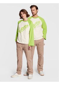 Leeves Spodnie materiałowe Unisex Corduroy Beżowy Relaxed Fit. Kolor: beżowy. Materiał: bawełna